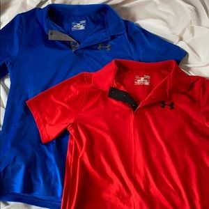 Lot of 2 Under Armour youth L polos